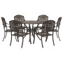 Juego de comedor de jardín de 7 piezas de en aluminio fundido bronce de , Sillas de jardín - Ref: Foro24-3334688, Precio: 824...