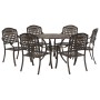 Juego de comedor de jardín de 7 piezas de en aluminio fundido bronce de , Sillas de jardín - Ref: Foro24-3334688, Precio: 824...