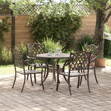 Conjunto de Comedor de Jardín de 5 Piezas de Bronce de Aluminio Fundido de , Sillas de jardín - Ref: Foro24-3334692, Precio: ...