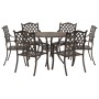 Set de Comedor de Jardín de 7 Piezas de en Aluminio Fundido Color Bronce de , Sillas de jardín - Ref: Foro24-3334696, Precio:...