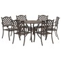 Set de Comedor de Jardín de 7 Piezas de en Aluminio Fundido Color Bronce de , Sillas de jardín - Ref: Foro24-3334696, Precio:...
