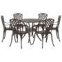 Juego de Comedor de Jardín de 7 Piezas en Aluminio Fundido Bronce de , Sillas de jardín - Ref: Foro24-3334720, Precio: 686,66...