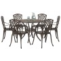 Juego de Comedor de Jardín de 7 Piezas en Aluminio Fundido Bronce de , Sillas de jardín - Ref: Foro24-3334720, Precio: 686,66...