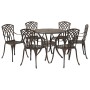 Juego de Comedor de Jardín de 7 Piezas en Aluminio Fundido Bronce de , Sillas de jardín - Ref: Foro24-3334720, Precio: 686,66...