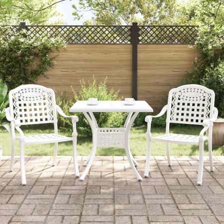 Conjunto de Bistro de Jardín de 3 Piezas Blanco de Aluminio Fundido de , Sillas de jardín - Ref: Foro24-3334726, Precio: 432,...