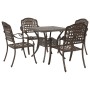 Set de bistró de jardín de 5 piezas de aluminio fundido de , Sillas de jardín - Ref: Foro24-3334728, Precio: 608,62 €, Descue...