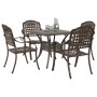 Set de bistró de jardín de 5 piezas de aluminio fundido de , Sillas de jardín - Ref: Foro24-3334728, Precio: 608,62 €, Descue...