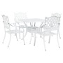 Conjunto de Comedor Exterior Conjunto de 5 Blanco Aluminio Fundido de , Sillas de jardín - Ref: Foro24-3334738, Precio: 667,1...