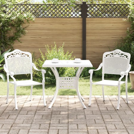 Conjunto de Bistro de Jardín de 3 Piezas Blanco de Aluminio Fondido de , Sillas de jardín - Ref: Foro24-3334742, Precio: 443,...