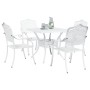 Juego de Comedor de Jardín de 5 Piezas en Aluminio Fundido Blanco de , Sillas de jardín - Ref: Foro24-3334746, Precio: 672,51...