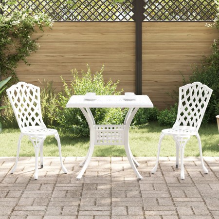 Set de Bistro de Jardín de 3 Piezas en Aluminio Fundido Blanco de , Sillas de jardín - Ref: Foro24-3334750, Precio: 324,58 €,...