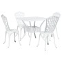 Conjunto de comedor para el jardín de 5 piezas de aluminio fundido blanco de , Sillas de jardín - Ref: Foro24-3334754, Precio...