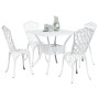 Conjunto de comedor para el jardín de 5 piezas de aluminio fundido blanco de , Sillas de jardín - Ref: Foro24-3334754, Precio...