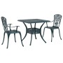 Conjunto de Bistro de Jardín de 3 Piezas Verde en Aluminio Fundido de , Sillas de jardín - Ref: Foro24-3334759, Precio: 358,9...