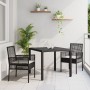 Conjunto de Comedor de Jardín de 3 Piezas con Cojines Ratan Sintético Negro de , Sillas de jardín - Ref: Foro24-3334855, Prec...