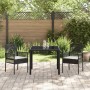 Conjunto de Comedor de Jardín de 3 Piezas con Cojines Ratan Sintético Negro de , Sillas de jardín - Ref: Foro24-3334855, Prec...