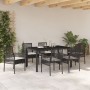 Juego de Comedor de Jardín de 7 Piezas con Cojines en Ratan Sintético Negro de , Sillas de jardín - Ref: Foro24-3334858, Prec...