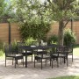 Juego de comedor de jardín de 7 piezas de con cojines de polirratán negro de , Sillas de jardín - Ref: Foro24-3334859, Precio...
