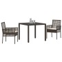 Conjunto de comedor de jardín de 3 piezas con cojines marrón de poliratán de , Sillas de jardín - Ref: Foro24-3334863, Precio...