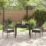 Conjunto de comedor de jardín de 3 piezas con cojines marrón de poliratán de , Sillas de jardín - Ref: Foro24-3334863, Precio...