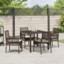 Conjunto de Comedor de Jardín de 5 Piezas con Cojines Marrón de Poliratán de , Sillas de jardín - Ref: Foro24-3334864, Precio...