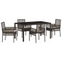 Conjunto de comedor de jardín de 5 piezas con cojines de ratán sintético marrón de , Sillas de jardín - Ref: Foro24-3334865, ...