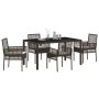 Conjunto de comedor de jardín de 5 piezas con cojines de ratán sintético marrón de , Sillas de jardín - Ref: Foro24-3334865, ...