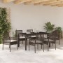 Conjunto de comedor de jardín de 7 piezas de con cojines de poliratán marrón de , Sillas de jardín - Ref: Foro24-3334866, Pre...