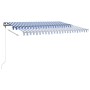 Toldo manual retráctil con LED azul y blanco 400x350 cm de vidaXL, Toldos - Ref: Foro24-3069821, Precio: 535,01 €, Descuento: %