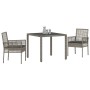 Conjunto de Comedor de Jardín de 3 Piezas con Cojines Gris de Poliratán de , Sillas de jardín - Ref: Foro24-3334871, Precio: ...
