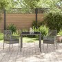 Conjunto de Comedor de Jardín de 3 Piezas con Cojines Gris de Poliratán de , Sillas de jardín - Ref: Foro24-3334871, Precio: ...