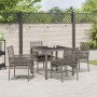 Conjunto de Comedor de Jardín de 5 Piezas con Cojines Gris de Poliratán de , Sillas de jardín - Ref: Foro24-3334872, Precio: ...