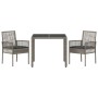 Conjunto de Comedor de Jardín de 3 Piezas con Cojines Gris de Poliratán de , Sillas de jardín - Ref: Foro24-3334871, Precio: ...