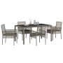 Conjunto de Comedor de Jardín de 5 Piezas con Cojines Gris de Poliratán de , Sillas de jardín - Ref: Foro24-3334873, Precio: ...