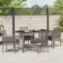 Conjunto de Comedor de Jardín de 5 Piezas con Cojines Gris de Poliratán de , Sillas de jardín - Ref: Foro24-3334873, Precio: ...