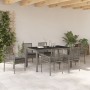 Conjunto de Comedor de Jardín de 7 Piezas con Cojines Gris de Poliratán de , Sillas de jardín - Ref: Foro24-3334874, Precio: ...