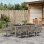 Conjunto de Comedor de Jardín de 9 Piezas con Cojines en Gris de Poliratán de , Sillas de jardín - Ref: Foro24-3334876, Preci...