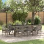 Conjunto de Comedor de Jardín de 9 Piezas con Cojines Gris de Poliratán de , Sillas de jardín - Ref: Foro24-3334877, Precio: ...