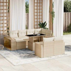 Set de sofás de jardín 11pzas con cojines ratán sintético beige en Conjuntos de jardín | Comprar online en Foru.es