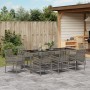 Conjunto de Comedor de Jardín de 9 Piezas con Cojines Gris de Poliratán de , Sillas de jardín - Ref: Foro24-3334877, Precio: ...