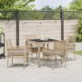 Juego de Comedor de Jardín de 5 Piezas con Cojines Beige de Poliratán de , Sillas de jardín - Ref: Foro24-3334880, Precio: 31...