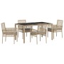 Conjunto de Comedor de Jardín de 5 Piezas con Cojines Beige de Poliratán de , Sillas de jardín - Ref: Foro24-3334881, Precio:...