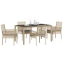 Conjunto de Comedor de Jardín de 5 Piezas con Cojines Beige de Poliratán de , Sillas de jardín - Ref: Foro24-3334881, Precio:...