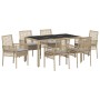 Conjunto de Comedor de Jardín de 7 Piezas con Cojines Beige de Poliratán de , Sillas de jardín - Ref: Foro24-3334882, Precio:...