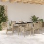 Conjunto de Comedor de Jardín de 7 Piezas con Cojines Beige de Poliratán de , Sillas de jardín - Ref: Foro24-3334882, Precio:...