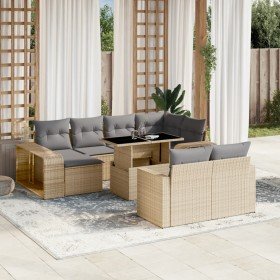 Set de sofás de jardín 11pzas con cojines ratán sintético beige en Conjuntos de jardín | Comprar online en Foru.es