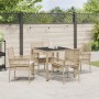 Juego de Comedor de Jardín de 5 Piezas con Cojines Beige de Poliratán de , Sillas de jardín - Ref: Foro24-3334888, Precio: 31...