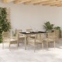 Conjunto de Comedor de Jardín de 7 Piezas con Cojines Beige de Polirratán de , Sillas de jardín - Ref: Foro24-3334890, Precio...