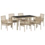 Conjunto de Comedor de Jardín de 7 Piezas con Cojines Beige de Polirratán de , Sillas de jardín - Ref: Foro24-3334890, Precio...
