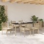 Set de Comedor de Jardín de 7 Piezas con Cojines Beige de Poliratán de , Sillas de jardín - Ref: Foro24-3334891, Precio: 513,...